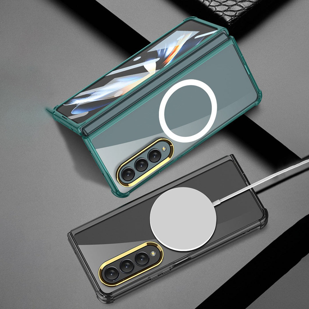 Galaxy Z Fold4 Crystal Magsafe Metal Ring Case