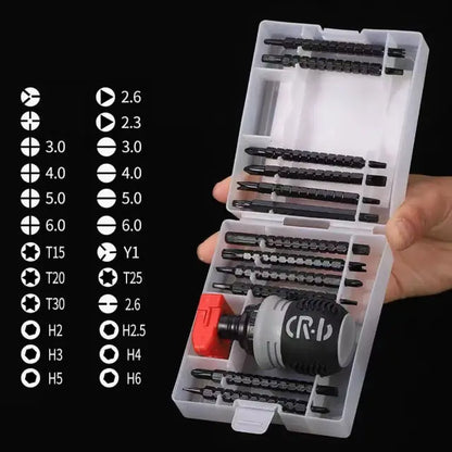 Ratcheting Double-Head Screwdriver with Storage Box