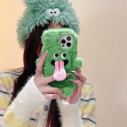 Funny Tongue Sticking Out Plush Case - iPhone