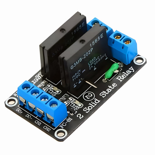 2 Channel 24V Relay Module Solid State Low Level SSR DC Control 250V 2A with Resistive Fuse