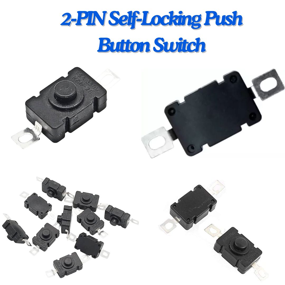 Self-Lock Tactile Push Button On-Off Switch for Flashlight Torch