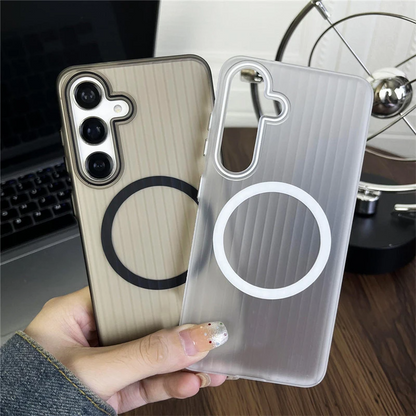 Translucent Matte Corrugated Magnetic Charging Case - Samsung