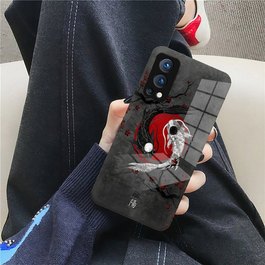 Yin Yang Kio Fish Designer Glass Case  - OnePlus Nord Series