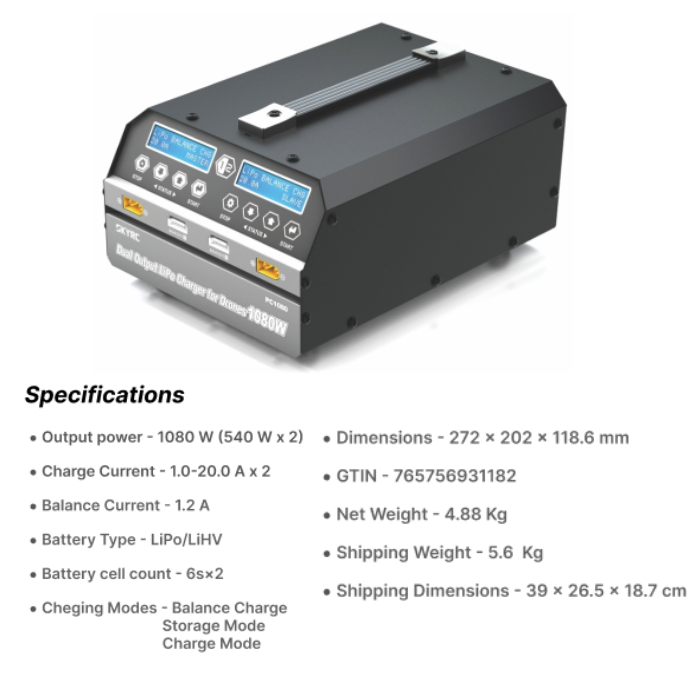 SKYRC PC1080 Dual Channel LiPo Battery Charger