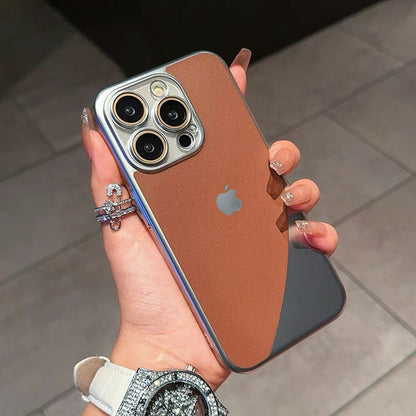 Elegant Light Leather Electroplated Case - iPhone