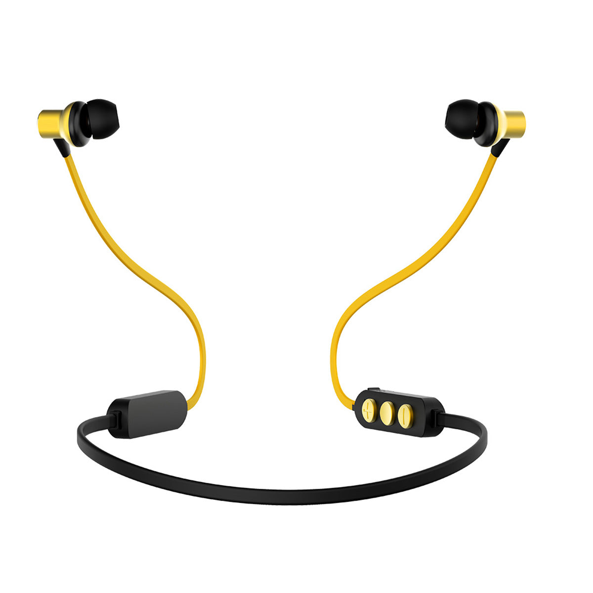 pTron Avento Classic Bluetooth 5.0 Wireless Earphones with Deep Bass & Voice Assistance (Black/Yellow)