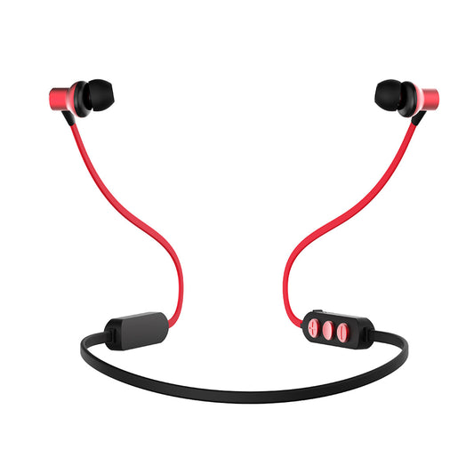 pTron Avento Classic Bluetooth 5.0 Wireless Earphones with Deep Bass & Voice Assistance (Black/Red)