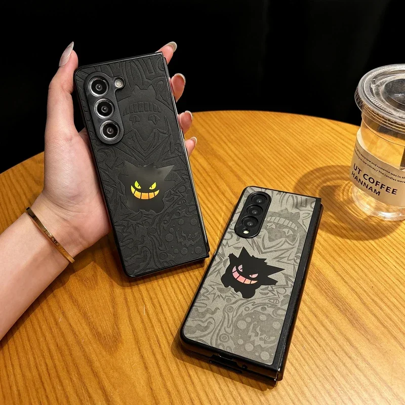 Galaxy Z Fold Series Artistic Anime Leather Emboss Case - Samsung