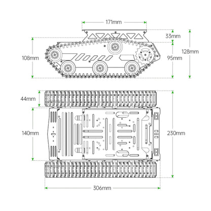 2WD Export Quality tank chassis smart car crawler robot Chassis Silver Color DIY