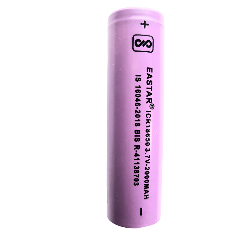 3.7V 2000mAh 18650 Li-Ion Rechagable Battery Flat Top