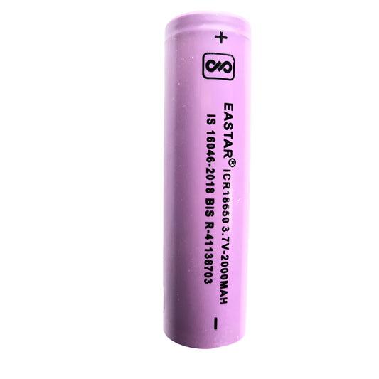 3.7V 2000mAh 18650 Li-Ion Rechagable Battery Flat Top