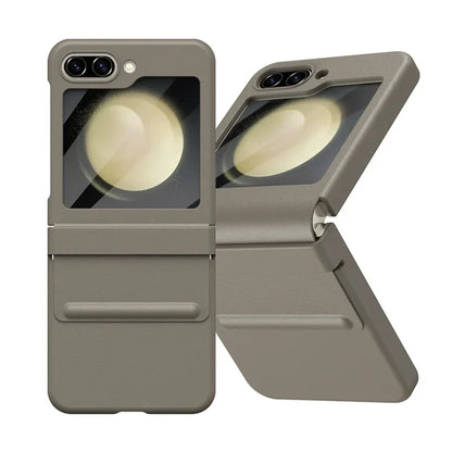 Galaxy Z Flip5 Grip Guard Solid Leather Protective Case