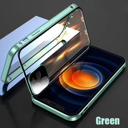 Auto Fit Magnetic Glass Camera Protective Case - iPhone