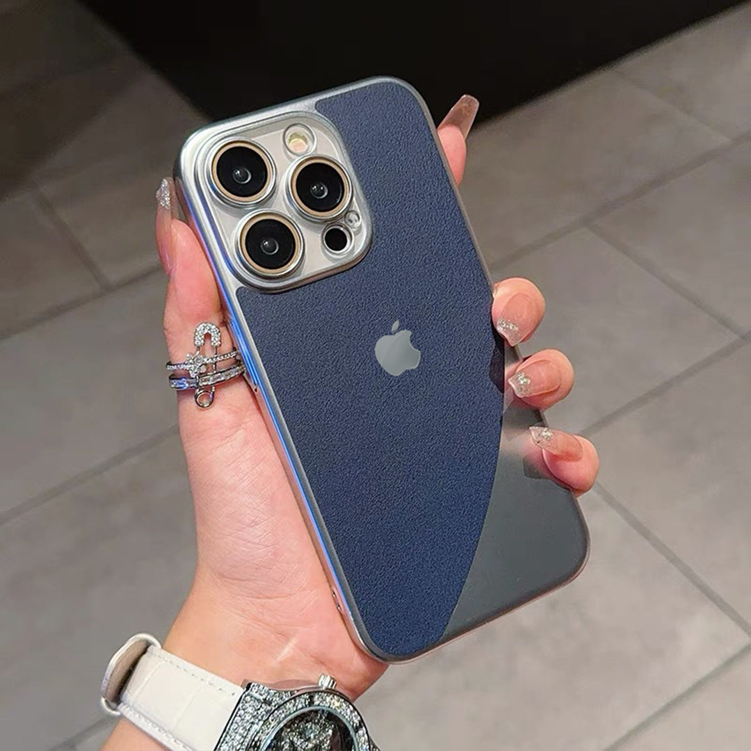 Elegant Light Leather Electroplated Case - iPhone