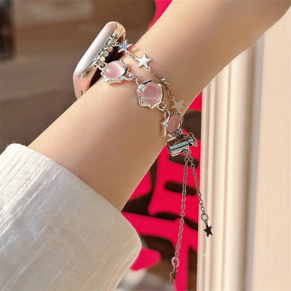 Cat's Eye Stone Bracelet Beaded Strap