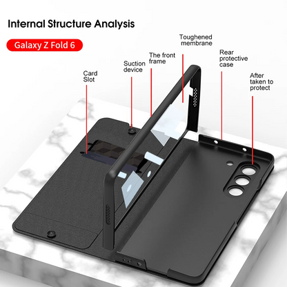 Galaxy Z Fold6 -Armor Leather Fold Stand Case with Pen Holder
