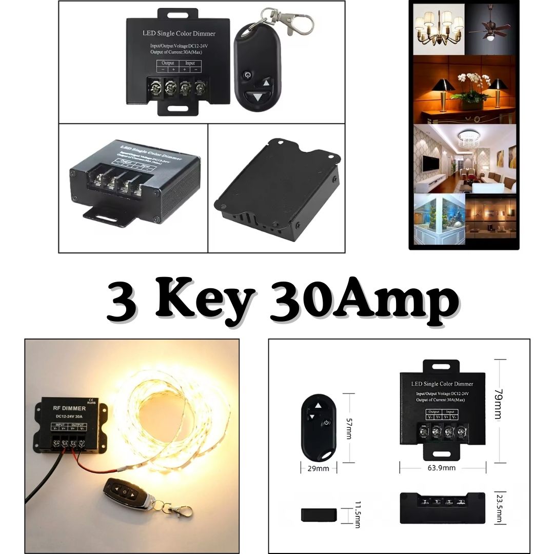 DC12-24V Single-Color LED Dimmer With RF Wireless Remote Control