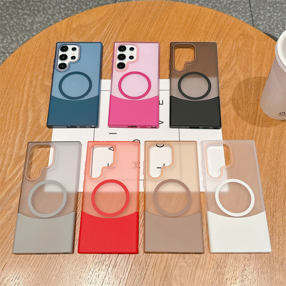 Matte Splicing Hit Color magsafe Case-Samsung