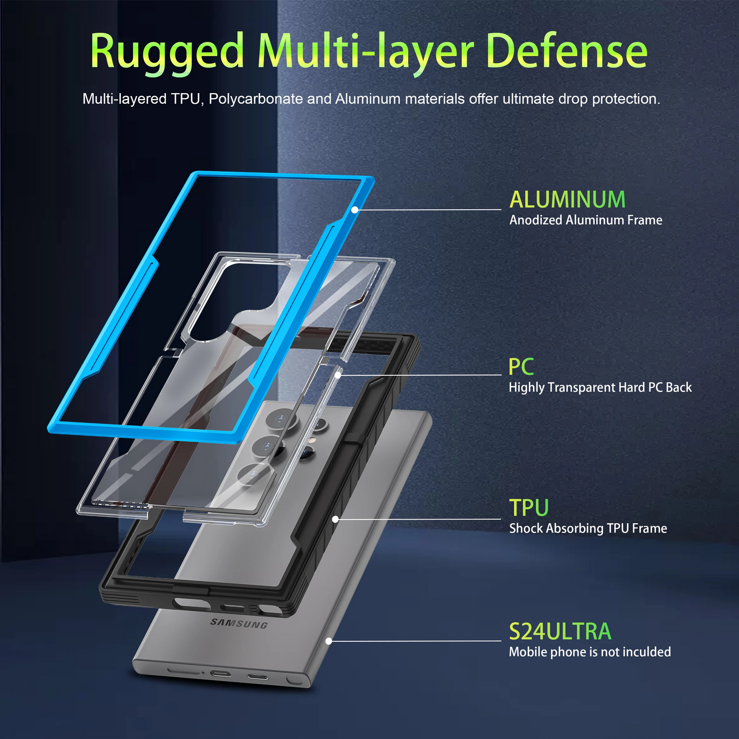 Crystal Armor Military Shield Case - Samsung