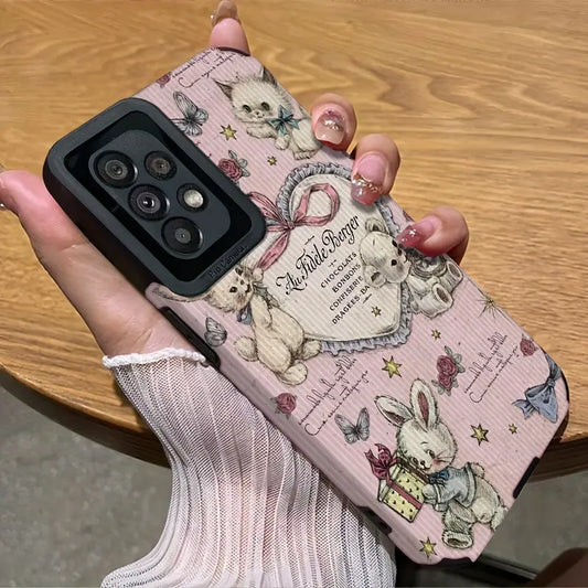 Vintage Cute Rabbit Bow Heart Phone Case - Samsung