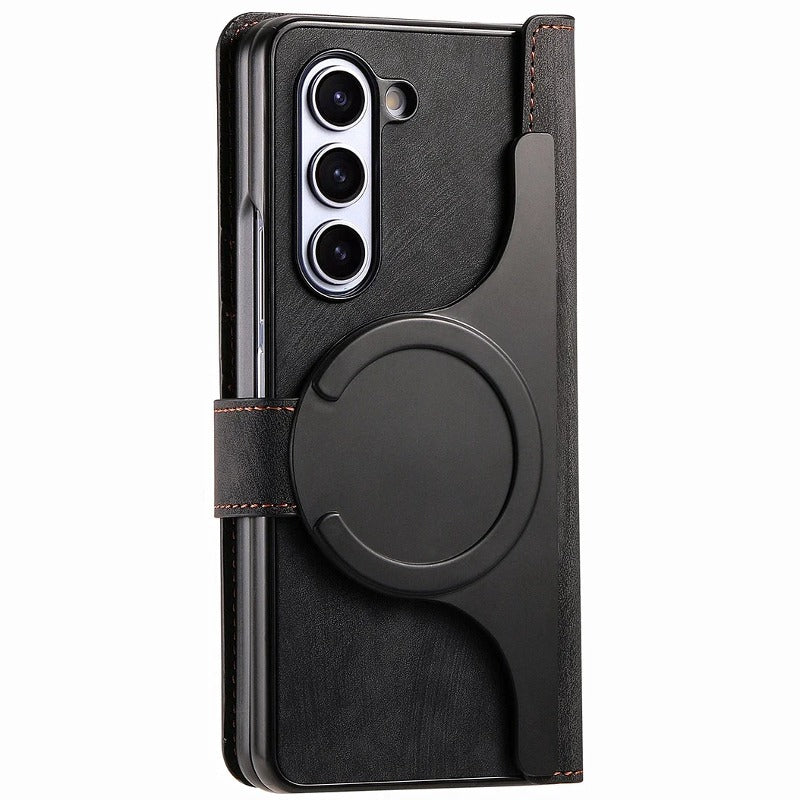 Galaxy Z Fold 5 Premium Magnetic Essentials Leather Wallet Case