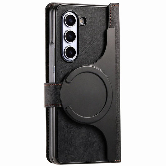 Galaxy Z Fold 5 Premium Magnetic Essentials Leather Wallet Case
