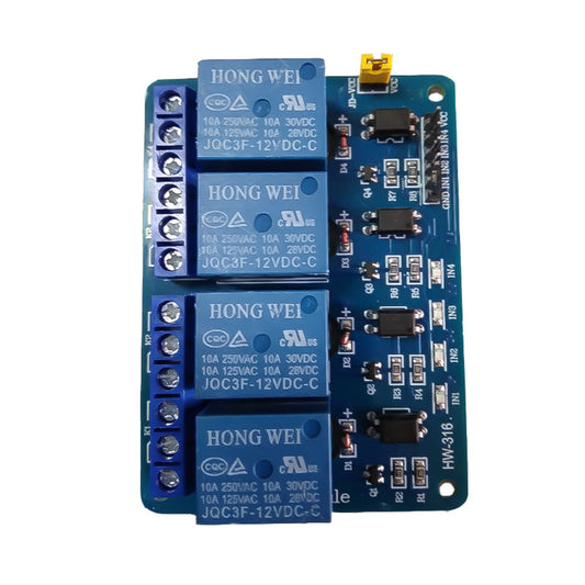 12V 4 Channel Isolated Relay Module optocoupler (with Light Coupling)