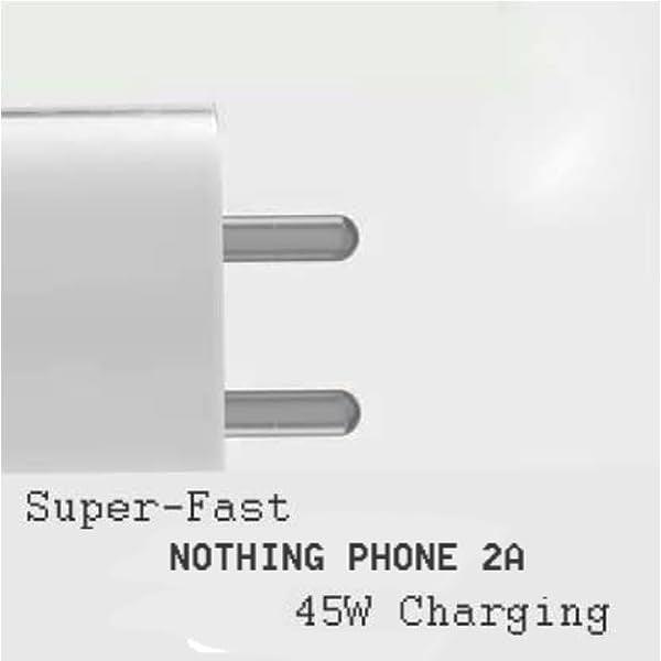 Sounce Nothing Charger Original 45W Adapter Fast Charging USB Type C Adaptor with PD 3.0 PPS Technology Compatible with Nothing Phone 2A Phone 2 Phone 1 Buds and Other Type C Devices - White