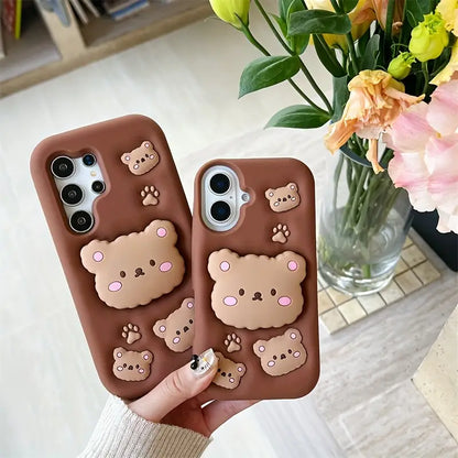 Cute Stand Bear Phone Case - Samsung