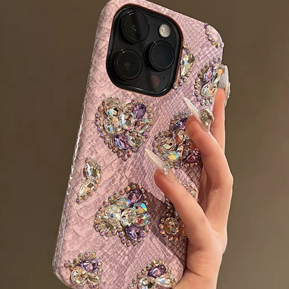 Elegant Crystal-Studded Heart Case