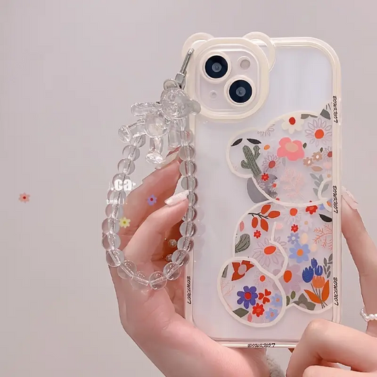 Cutest Teddy Bear Phone Case with Charm