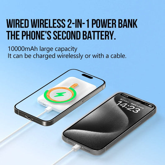 Compact 10000mAh 15W Magnetic Wireless Power Bank