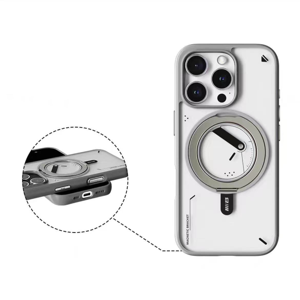 Sleek Chrono Magnetic Stand Case - iPhone