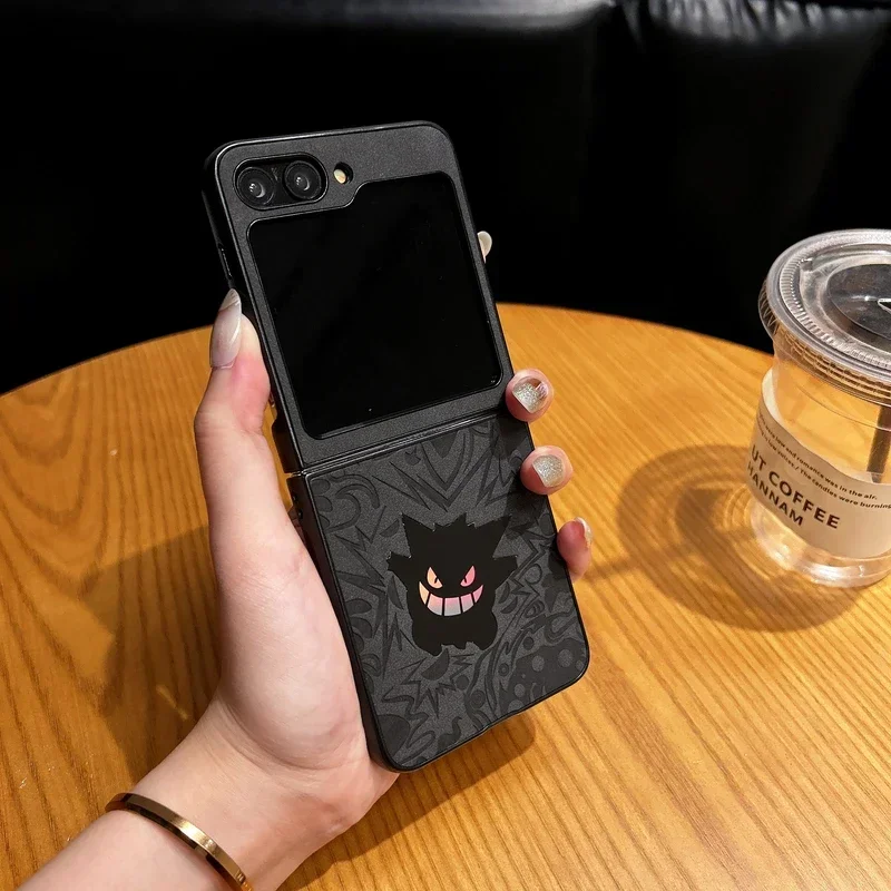 Galaxy Z Flip Series Artistic Anime Leather Emboss Case - Samsung