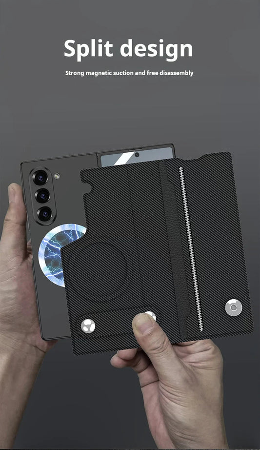 Galaxy Z Fold Series Magnetic Split Flip Leather Case