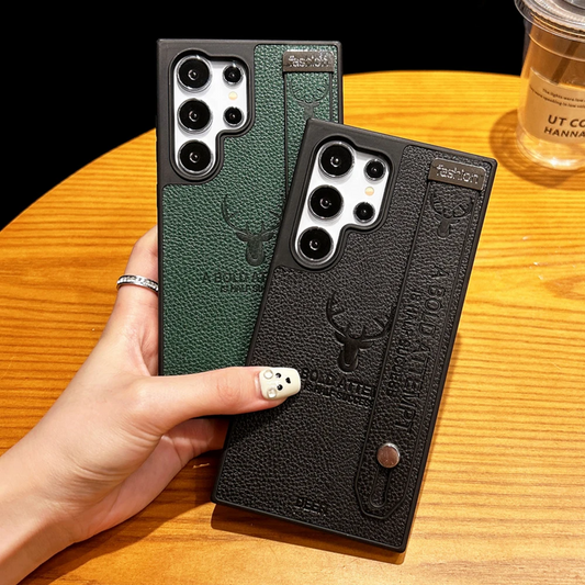 Deer Charm Leather Wristband Shockproof Case -Samsung