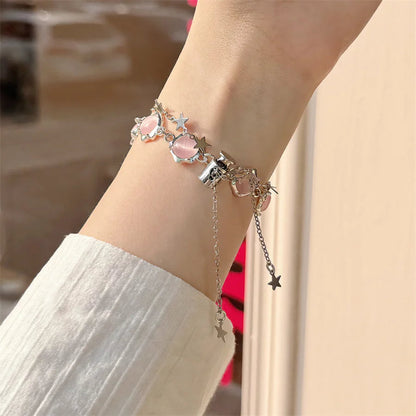 Cat's Eye Stone Bracelet Beaded Strap