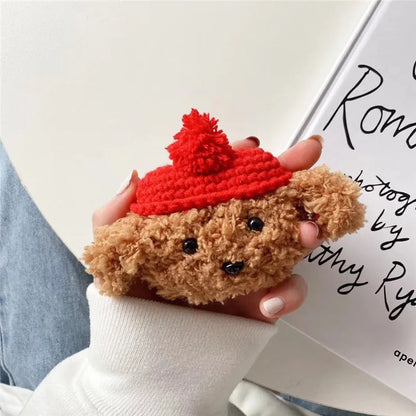 Teddy with Hats Plush Cases for AirPods