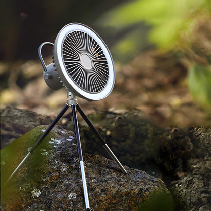 Outdoor Camping Fan Portable USB Rechargeable Camping Tent Tripod Fan Mini Hanging Ceiling Fan Stand Air Cooling Fan Lantern