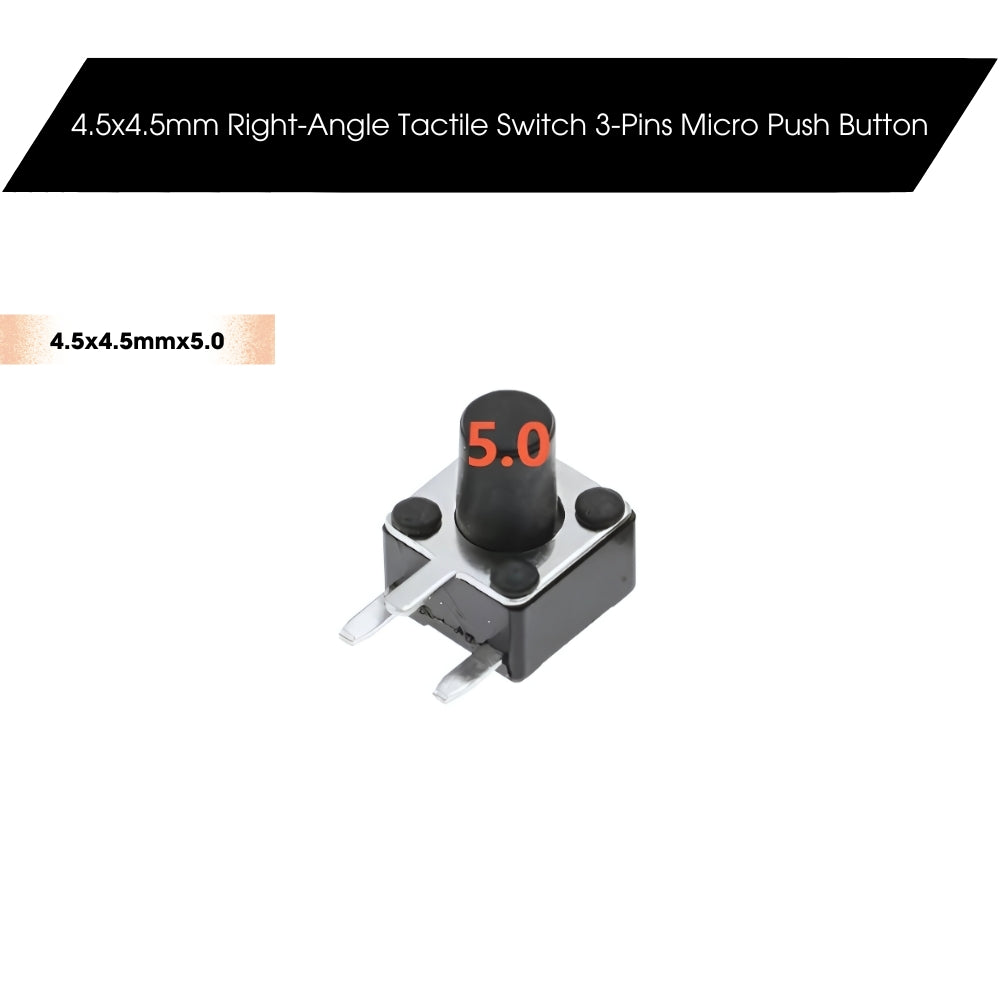 4.5x4.5mm Dip Right-Angle Tactile Switch 3-Pins Micro Push Button