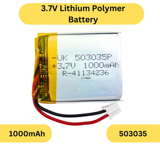 Generic: 3.7V 1000mAh Lithium Polymer Battery Single Cell