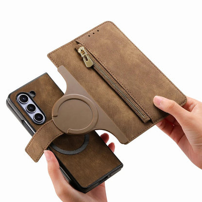 Galaxy Z Fold 5 Premium Magnetic Essentials Leather Wallet Case