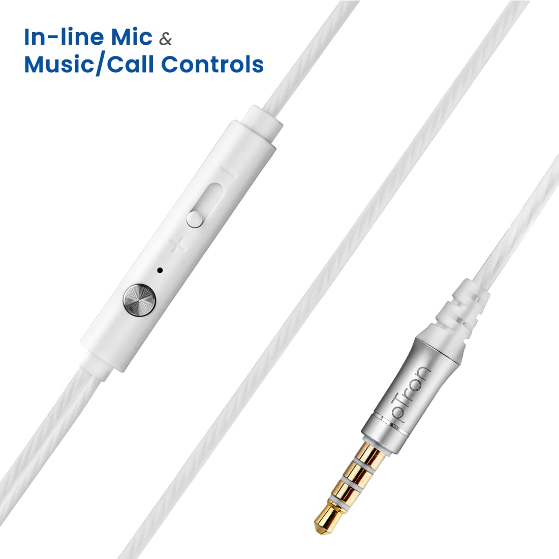 pTron Boom Ultima 4D Dual Driver in-Ear Wired Headphones with Mic - (White)