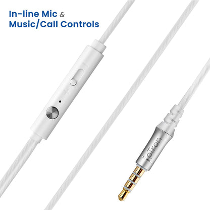 pTron Boom Ultima 4D Dual Driver in-Ear Wired Headphones with Mic - (White)