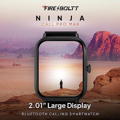 Fire-Boltt Ninja Call Pro Max 2.01” Display Smart Watch, Bluetooth Calling, 120+ Sports Modes, Health Suite, Voice Assistance