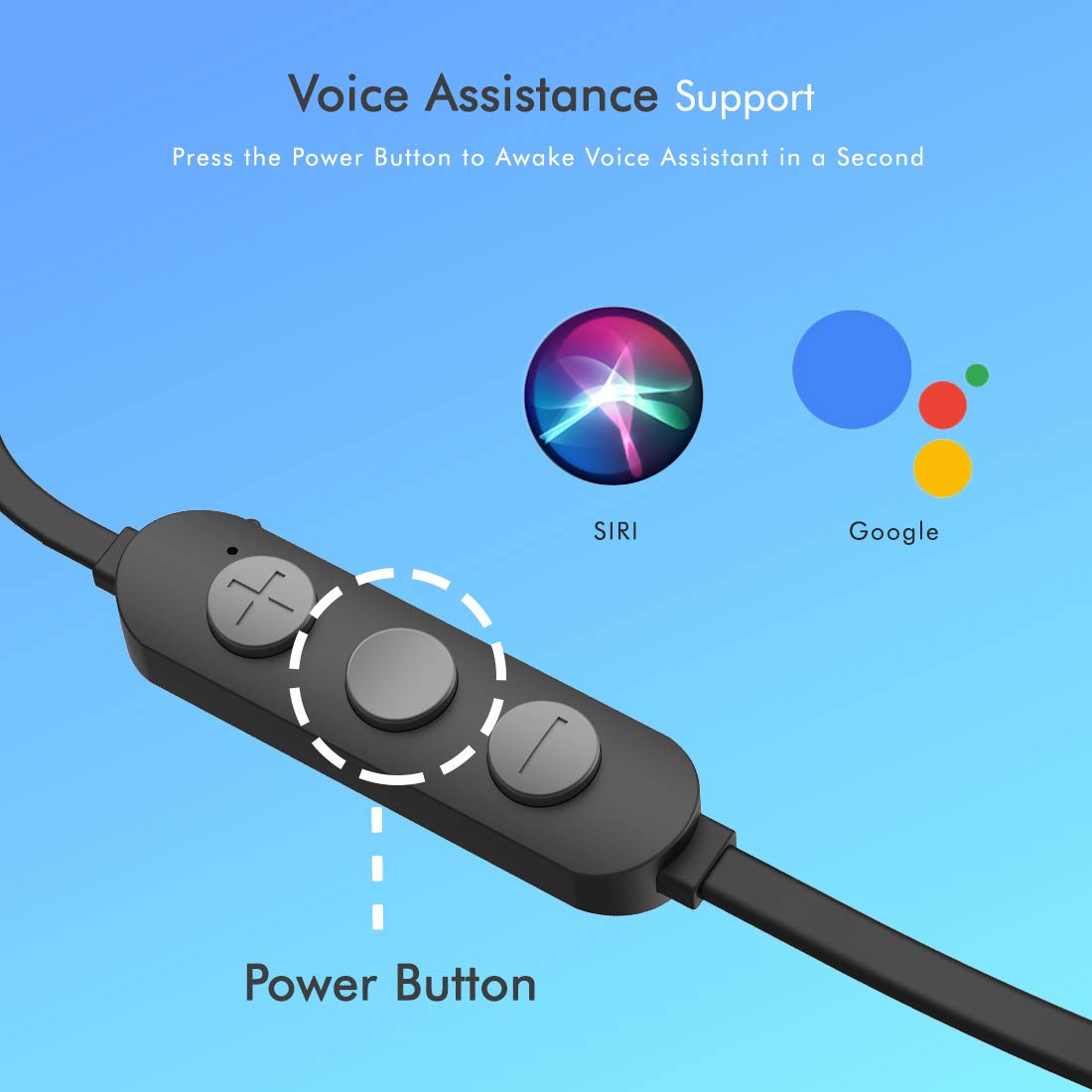 pTron Bassfest Plus Magnetic in-Ear Bluetooth 5.0 Wireless Headphones, Stereo Sound with Bass, IPX4 Water & Sweat Resistant, Voice Assistance, Ergonomic & Lightweight, Built-in Mic - (Black & Grey)