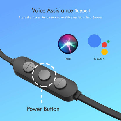 pTron Bassfest Plus Magnetic in-Ear Bluetooth 5.0 Wireless Headphones, Stereo Sound with Bass, IPX4 Water & Sweat Resistant, Voice Assistance, Ergonomic & Lightweight, Built-in Mic - (Black & Grey)