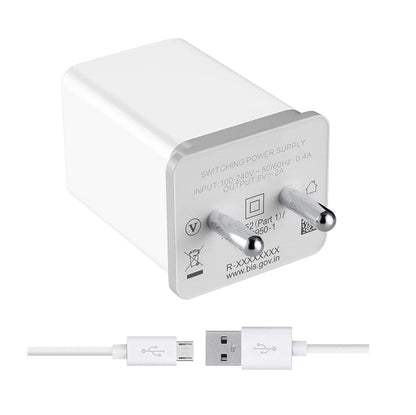 Fast Charger for Realme 5/5i/5s/C1/C11/C12/C15 Original Mobile/Wall/Android SmartphoneHi Speed Fast Charging Travel Charger with 1M Micro USB Charging Data Cable (2.4 Amp)