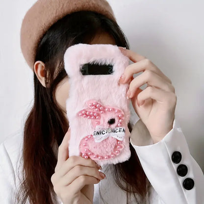 Cartoon 3D Pearl Rabbit Case - Samsung