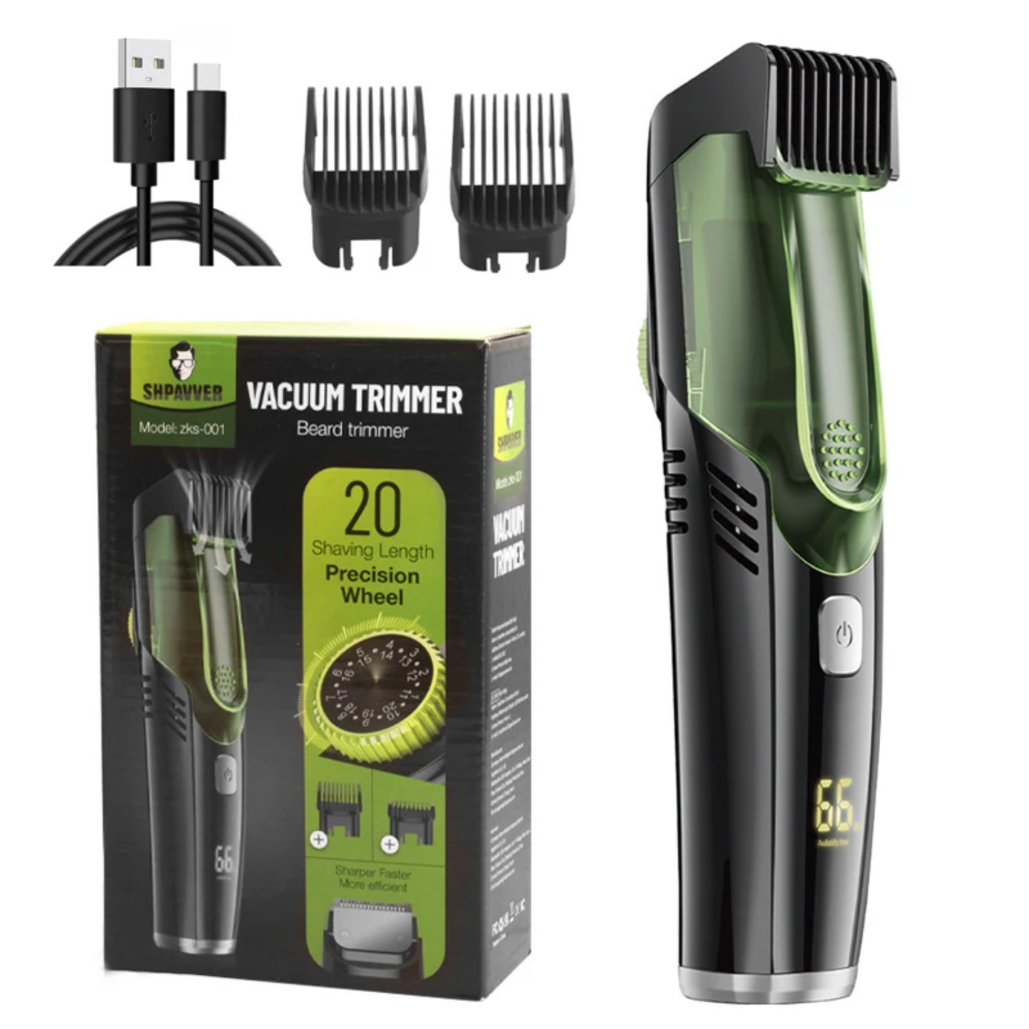 Vacuum Beard Trimmer for Men